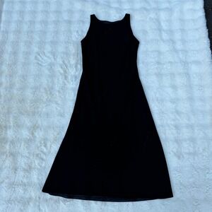 Virgo Black Sleeveless Rhinestone Embellished Maxi Dress Gown Size 6 Formal